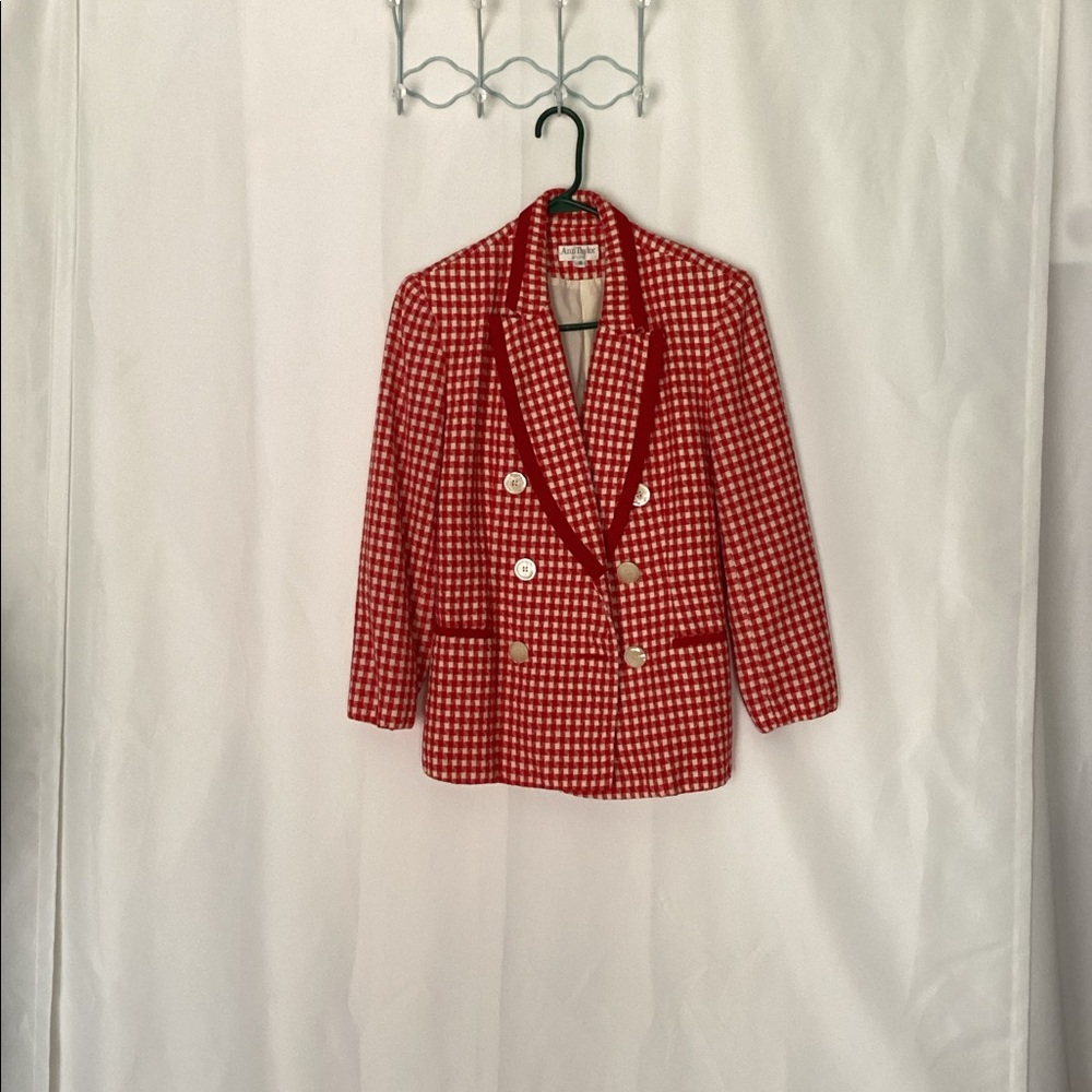 Vintage red thermal blazer with matching skirt - Picture 1 of 9